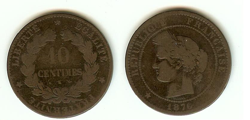 10 centimes Cérès 1876 Bordeaux B+